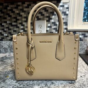 MICHAEL KORS Maple Studded Leather Satchel Crossbody